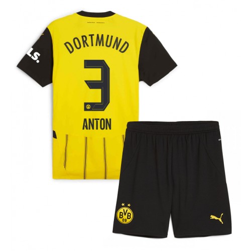 Fotbalové Dres Borussia Dortmund Waldemar Anton #3 Dětské Domácí 2024-25 Krátký Rukáv (+ trenýrky)